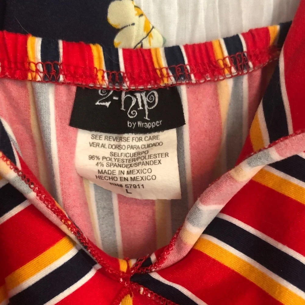 OLD NAVY & 2 HIP girls size L 14 spring summer dresses red striped & navy floral